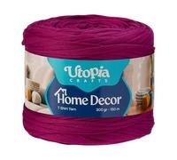 Utopia Crafts Fil T-Shirt pour Crochet et Tricot Home Decor 300g/150m Fil Textile Élastique Microfibre Oeko-Tex Pour Paniers Sacs Tapis & Macramé Lavable en Machine Crochet 5-7 mm (Violet prune)