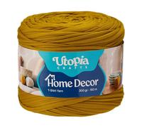 Utopia Crafts Fil T-Shirt pour Crochet et Tricot Home Decor 300g/150m Fil Textile Élastique Microfibre Oeko-Tex Pour Paniers Sacs Tapis & Macramé Lavable en Machine Crochet 5-7 mm (Moutarde)