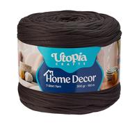 Utopia Crafts Fil T-Shirt pour Crochet et Tricot Home Decor 300g/150m Fil Textile Élastique Microfibre Oeko-Tex Pour Paniers Sacs Tapis & Macramé Lavable en Machine Crochet 5-7 mm (Gris fumée foncé)
