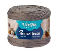 Utopia Crafts Fil T-Shirt pour Crochet et Tricot Home Decor 300g/150m Fil Textile Élastique Microfibre Oeko-Tex Pour Paniers Sacs Tapis & Macramé Lavable en Machine Crochet 5-7 mm (Gris anthracite)
