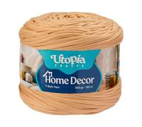 Utopia Crafts Fil T-Shirt pour Crochet et Tricot Home Decor 300g/150m Fil Textile Élastique Microfibre Oeko-Tex Pour Paniers Sacs Tapis & Macramé Lavable en Machine Crochet 5-7 mm (Beige sable)