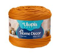 Utopia Crafts Fil T-Shirt pour Crochet & Tricot Home Decor 300g/150m Fil Textile Élastique Microfibre Oeko-Tex Pour Paniers Sacs Tapis & Macramé Lavable en Machine Crochet 5-7 mm (Jaune moutarde doré)