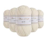 Utopia Crafts JOY DK Fil à tricoter 5 x 50 g - 100% acrylique (blanc cassé)