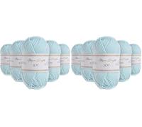Utopia Crafts JOY DK Fil à tricoter 5 x 50 g, 100% acrylique, bleu layette (Lot de 2)