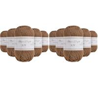 Utopia Crafts JOY DK Fil à tricoter 5 x 50 g, 100% acrylique (taupe chaude) (Lot de 2)