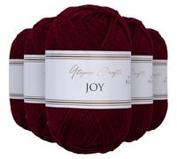 Utopia Crafts JOY DK Knitting Yarn 5x 50g - 100% Acrylic (Burgundy)