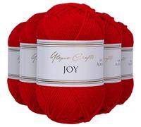Utopia Crafts JOY DK Knitting Yarn 5x 50g - 100% Acrylic (Cherry Red)