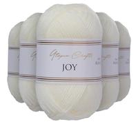 Utopia Crafts JOY DK Knitting Yarn 5x 50g - 100% Acrylic (Cream)
