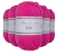 Utopia Crafts JOY DK Knitting Yarn 5x 50g - 100% Acrylic (Fuchsia Pink)