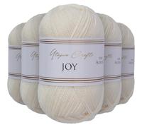 Utopia Crafts JOY DK Knitting Yarn 5x 50g - 100% Acrylic (Ivory)