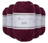 Utopia Crafts JOY DK Knitting Yarn 5x 50g - 100% Acrylic (Maroon)