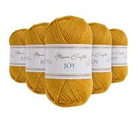 Utopia Crafts JOY DK Knitting Yarn 5x 50g - 100% Acrylic (Mustard Yellow)