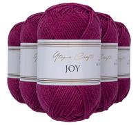 Utopia Crafts JOY DK Knitting Yarn 5x 50g - 100% Acrylic (Raspberry)