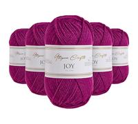 Utopia Crafts JOY DK Knitting Yarn 5x 50g - 100% Acrylic (Royal Magenta)