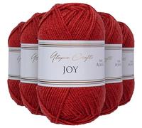 Utopia Crafts JOY DK Knitting Yarn 5x 50g - 100% Acrylic (Ruby Red)