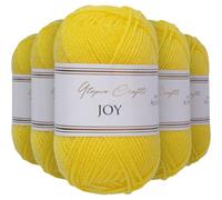 Utopia Crafts JOY DK Knitting Yarn 5x 50g - 100% Acrylic (Sunshine Yellow)