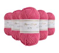 Utopia Crafts JOY - Fil DK 100% Acrylique pour Tricot & Crochet - Aiguilles n°4 - Pack 5 Pelotes de 50g - Oeko-Tex Standard 100 - Bonnet, Écharpe, Couverture, Amigurumi, Rose
