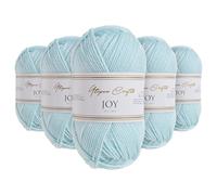 Utopia Crafts JOY - Fil DK 100% Acrylique pour Tricot & Crochet - Aiguilles n°4 - Pack 5 Pelotes de 50g - Oeko-Tex Standard 100 - Bonnet, Écharpe, Couverture, Amigurumi, Bleu bébé
