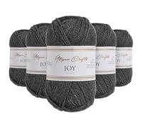 Utopia Crafts JOY - Fil DK 100% Acrylique pour Tricot & Crochet - Aiguilles n°4 - Pack 5 Pelotes de 50g - Oeko-Tex Standard 100 - Bonnet, Écharpe, Couverture, Amigurumi, Gris anthracite