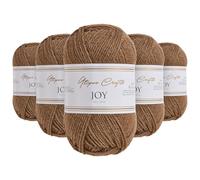 Utopia Crafts JOY - Fil DK 100% Acrylique pour Tricot & Crochet - Aiguilles n°4 - Pack 5 Pelotes de 50g - Oeko-Tex Standard 100 - Bonnet, Écharpe, Couverture, Amigurumi, Taupe chaud