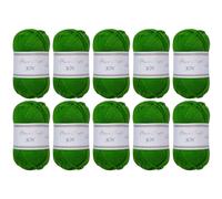 Utopia Crafts JOY Lot de 10 pelotes de fil à tricoter et à crochet uni - Doux - Facile d'entretien - 100% polyacrylique - 150 m - Vert émeraude