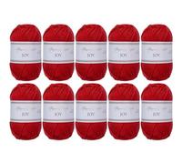 Utopia Crafts JOY Uni Fil à tricoter et crochet, doux, facile d'entretien, 100% polyacrylique, 10 pelotes de 50 g, 150 m (rouge orange)