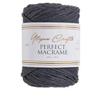 Utopia Crafts Perfect Macrame Cord 3mm - 200g (Charcoal Grey)