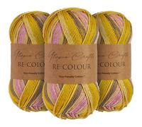 Utopia Crafts Re-Colour Knitting & Crochet Yarn 3x 100g (Marigold Meadow)
