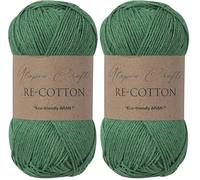 Utopia Crafts Re-Cotton Knitting Yarn, 100g (Evergreen) (Lot de 2)