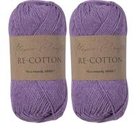 Utopia Crafts Re-Cotton Knitting Yarn, 100g (Muted Purple) (Lot de 2)