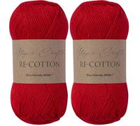 Utopia Crafts Re-Cotton Knitting Yarn, 100g (Scarlet)