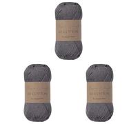 Utopia Crafts Re-Cotton Knitting Yarn, 100g (Storm Grey) (Lot de 3)
