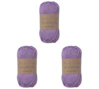 Utopia Crafts Re-Cotton Knitting Yarn, 100g (Viola Purple) (Lot de 3)