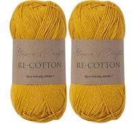 Utopia Crafts Re-Cotton Knitting Yarn, 100g (Yellow Orange) (Lot de 2)