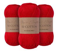 Utopia Crafts Re-Cotton Lot de 3 pelotes de fil à tricoter 100 g