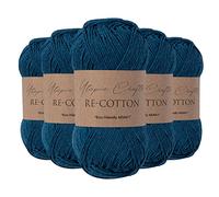 Utopia Crafts Re-Cotton Lot de 5 pelotes de fil à tricoter de 100 g - Baleine bleue