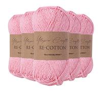Utopia Crafts Re-Cotton Lot de 5 pelotes de fil à tricoter de 100 g - Rose clair
