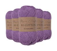 Utopia Crafts Re-Cotton Lot de 5 pelotes de fil à tricoter de 100 g - Violet clair