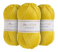 Utopia Crafts Softease Lot de 3 pelotes de fil à tricoter et crochet 100 g (Citrus Glow)