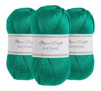 Utopia Crafts Softease Lot de 3 pelotes de fil à tricoter et crochet 100 g (Forest Mist)