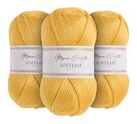 Utopia Crafts Softease Lot de 3 pelotes de fil à tricoter et crochet 100 g (soleil rayonnant)
