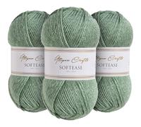 Utopia Crafts Softease Lot de 3 pelotes de fil à tricoter et crochet 100 g (Woodland)