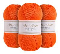 Utopia Crafts Softease Lot de 3 pelotes de fil à tricoter et crochet Pêche rustique 100 g