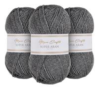 Utopia Crafts Super Aran Lot de 3 pelotes de fil à tricoter et à crochet Gris fumé 100 g