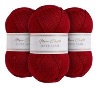 Utopia Crafts Super Aran Lot de 3 pelotes de fil à tricoter et crochet 100 g (Cranberry Crush)
