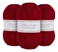 Utopia Crafts Super Aran Lot de 3 pelotes de fil à tricoter et crochet 100 g Prune