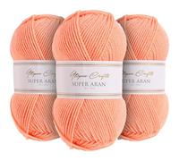 Utopia Crafts Super Aran Lot de 3 pelotes de fil à tricoter et crochet 100 g (Sunset Glow)
