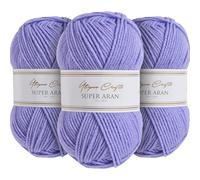 Utopia Crafts Super Aran Lot de 3 pelotes de fil à tricoter et crochet Lilas 100 g