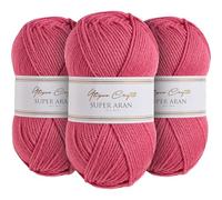 Utopia Crafts Super Aran Lot de 3 pelotes de fil à tricoter et crochet Rose pétale 100 g