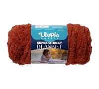 Utopia Crafts Super Chunky Blanket Yarn 250g, Soft Chenille Yarn for Arm Knitting - Thick Bulky Polyester Jumbo Yarn for Hand Knit Throw Blankets, Crochet, DIY Home Décor (Terracotta)